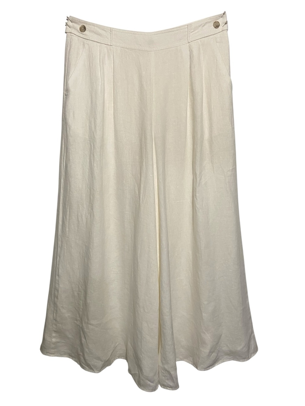 Banana Republic Minna Extra Wide-Leg Linen Pant Off White Sz 16